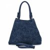 Italská kožená taška Shopper Bag v módních vzorech 5566-S modrá